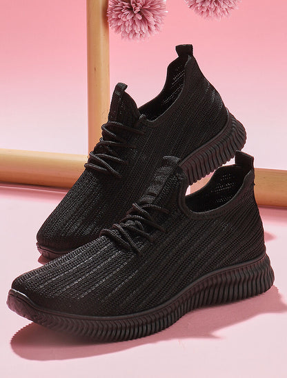 Sneakers en tissu à lacets - noir - 6