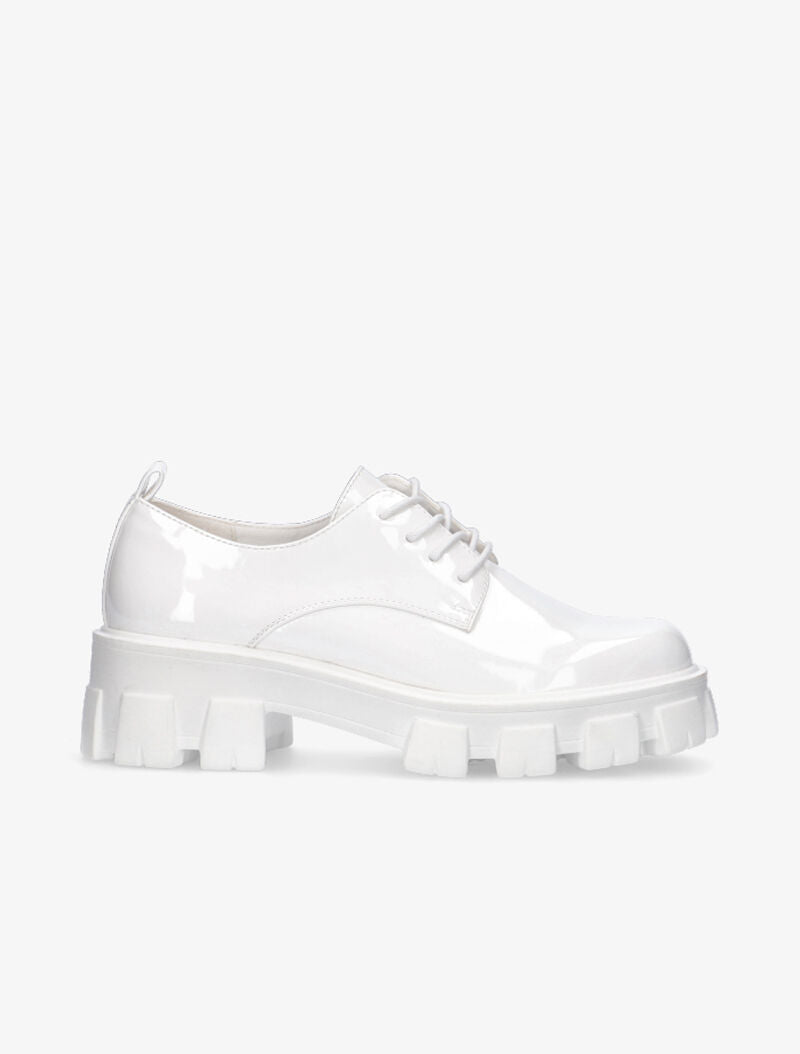 Derbies vernies crantées - blanc - 1