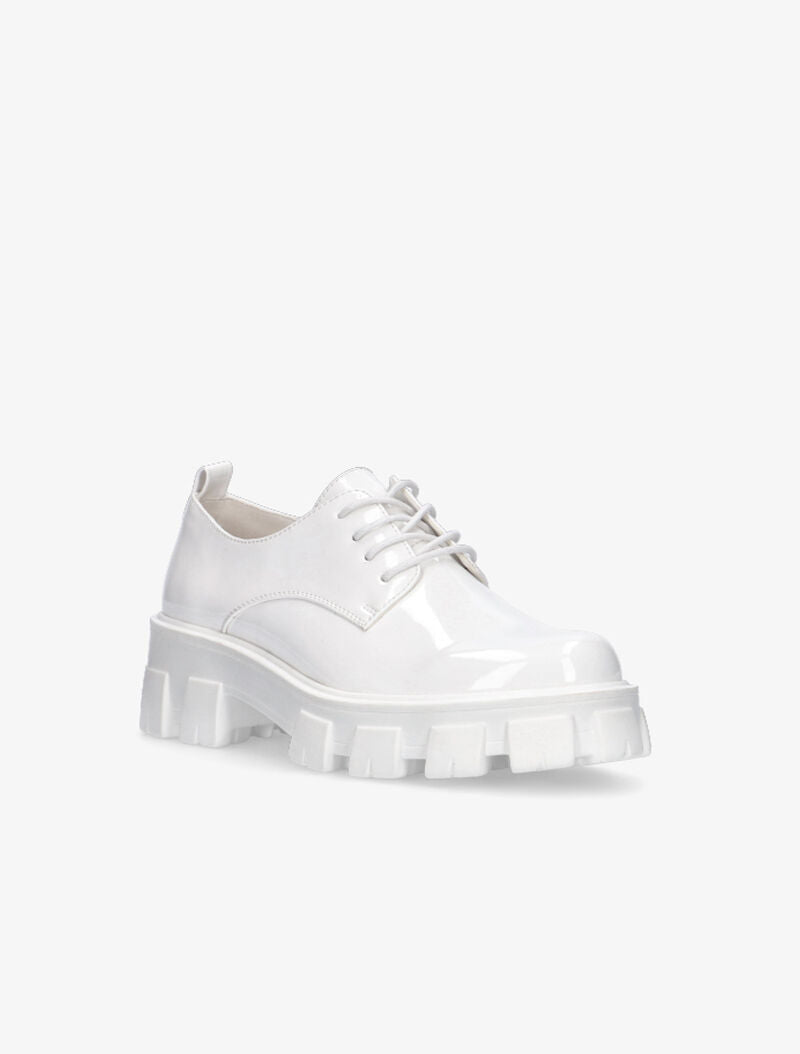 Derbies vernies crantées - blanc - 2