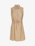 Robe sans manches en voile transparent - camel - 3
