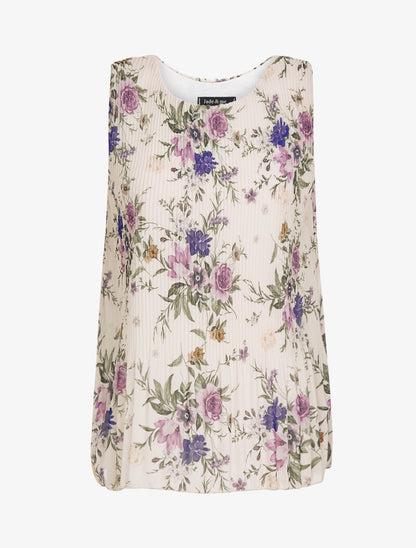 Top gaufré à imprimés - beige - 2