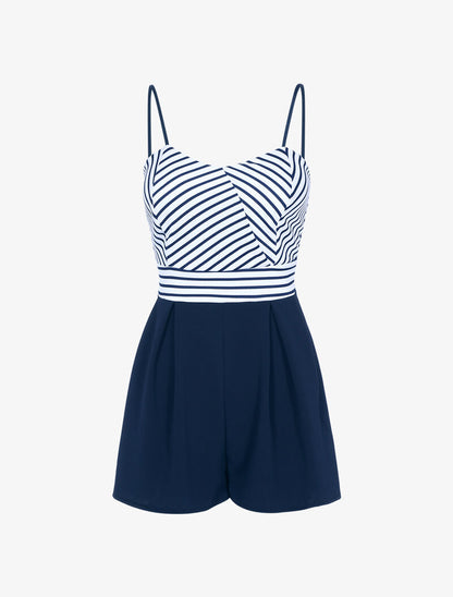 Combishort à buste marinière - marine - 4