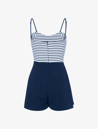 Combishort à buste marinière - marine - 3