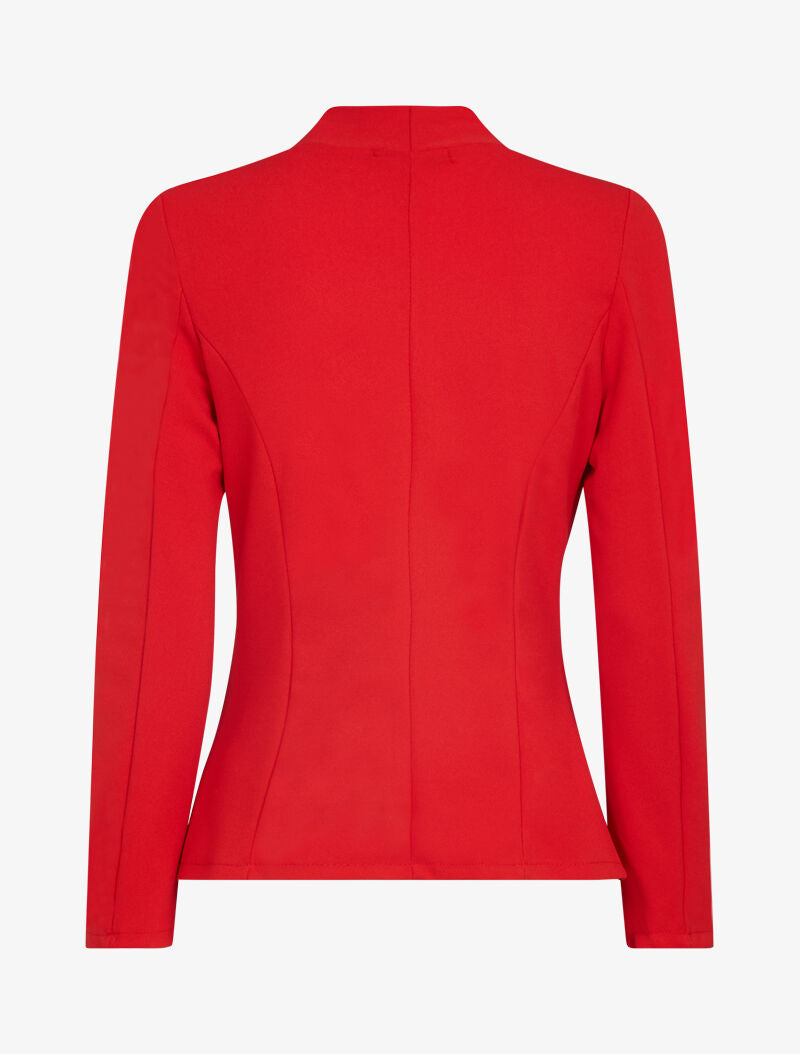 Veste unie à col cranté - rouge - 2