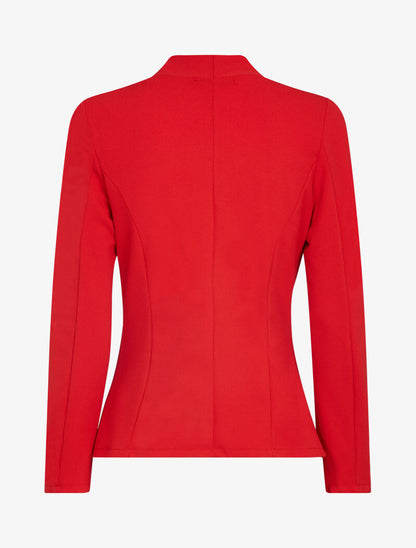 Veste unie à col cranté - rouge - 2