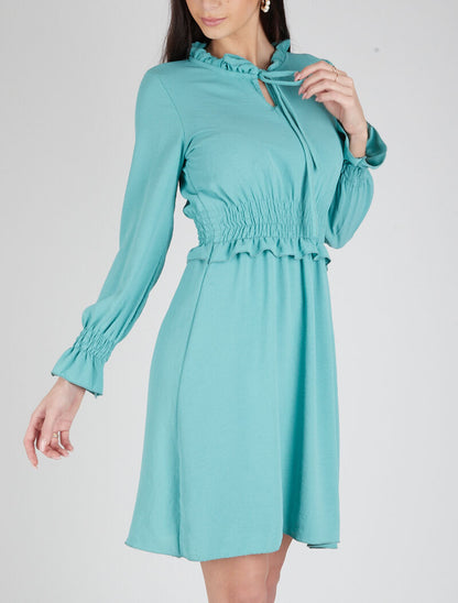 Robe patineuse à volants - turquoise - 4