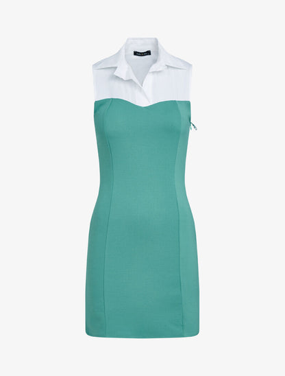 Robe à détail style chemise - turquoise - 2