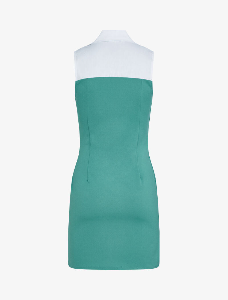 Robe à détail style chemise - turquoise - 3