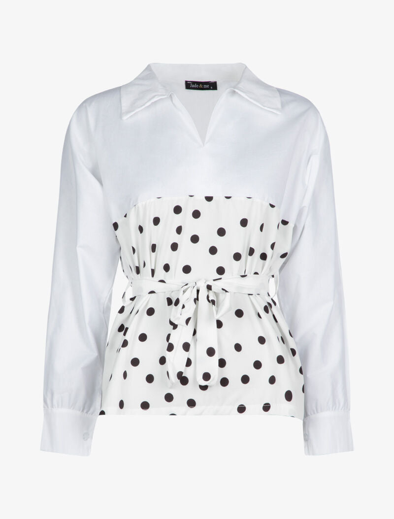 Blouse style chemise à imprimés - blanc - 2