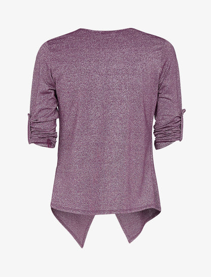 Gilet asymétrique pailleté - bordeaux - 2