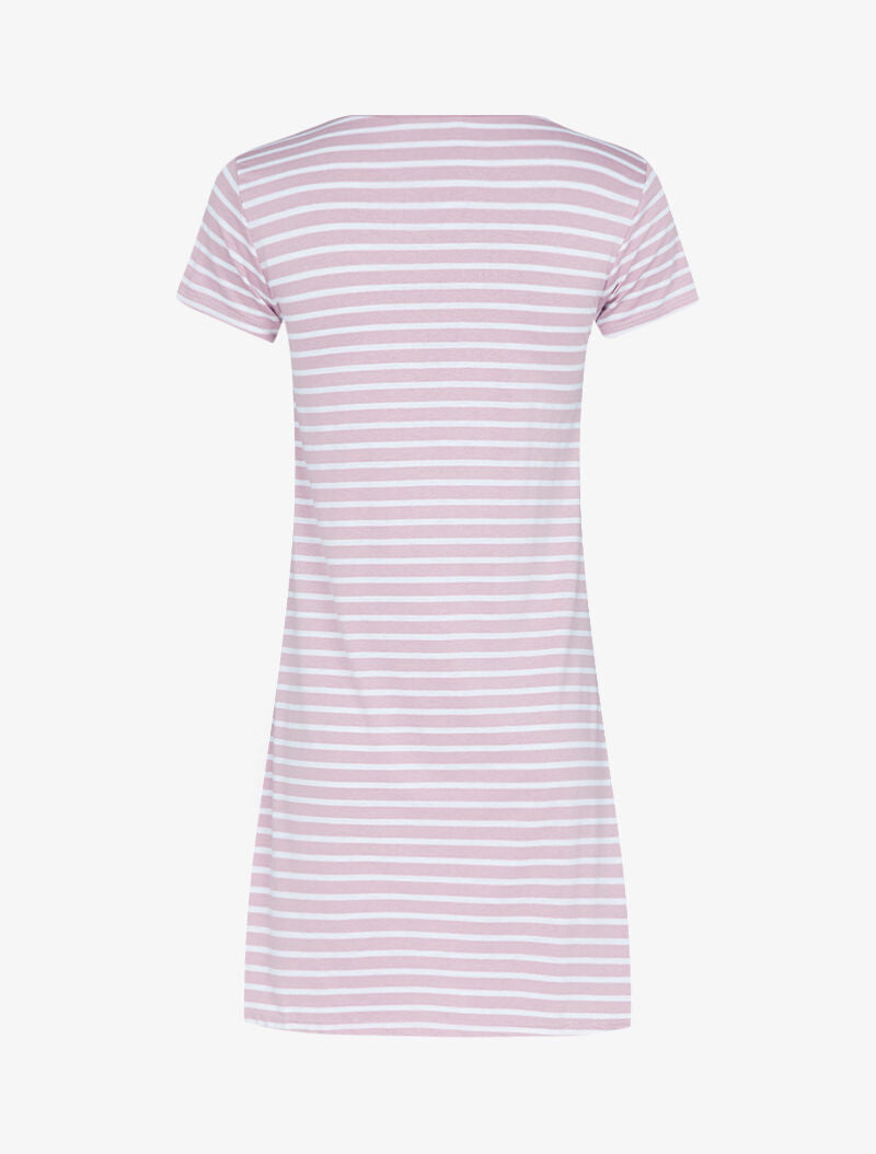 Robe t-shirt rayée - rose - 3