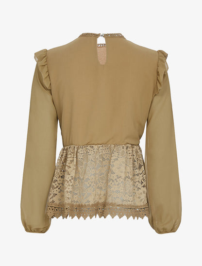 Top boule en voile et crochet - camel - 2