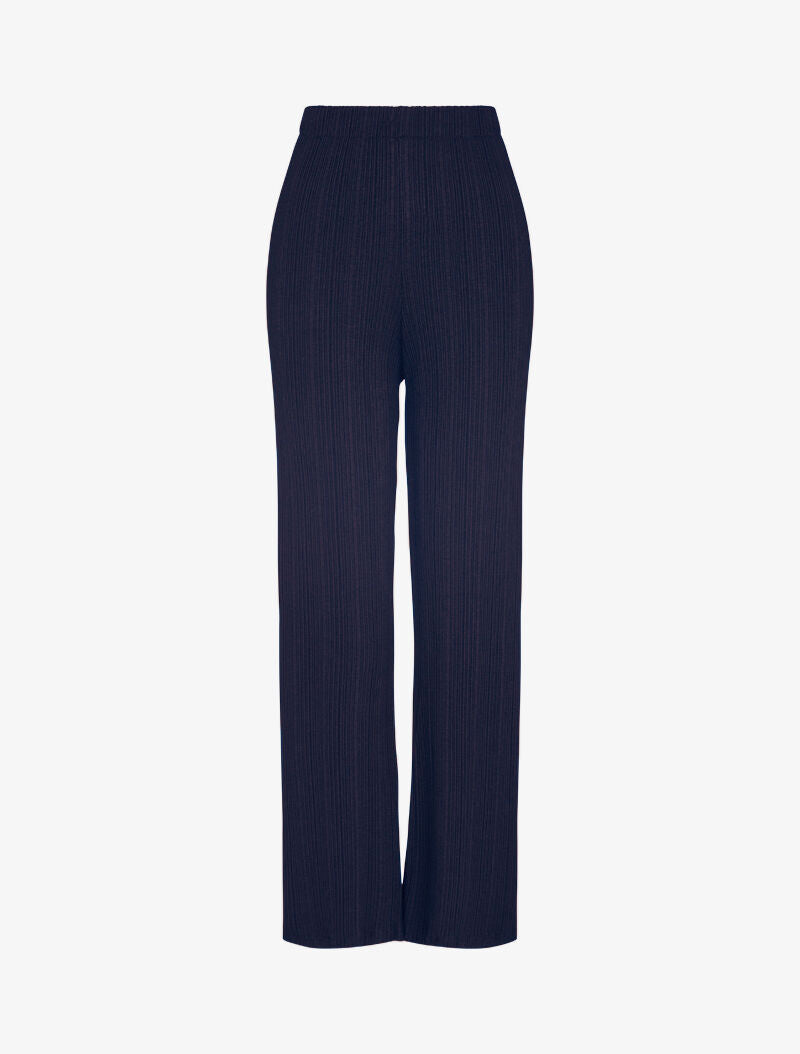 Pantalon fluide côtelé - marine - 3
