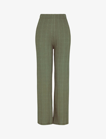 Pantalon fluide côtelé - kaki - 3
