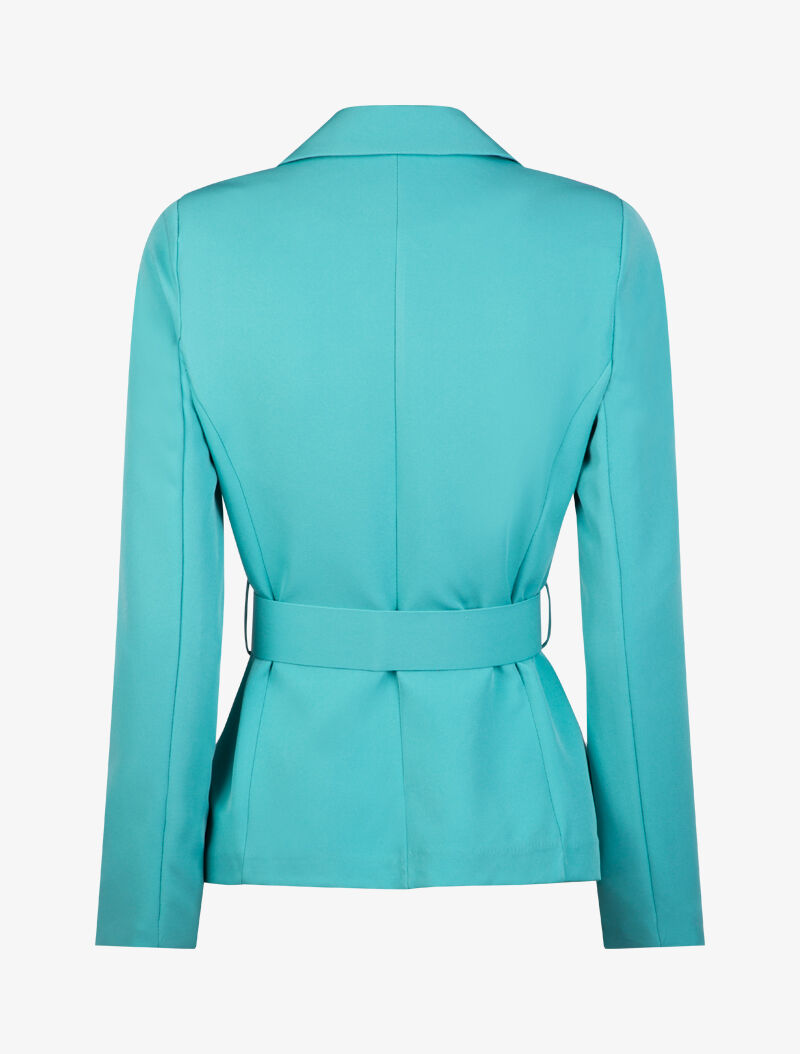 Blazer cintré à basques - turquoise - 3