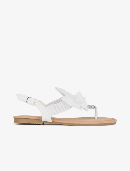 Nu-pieds strassées et à flot - blanc - 2