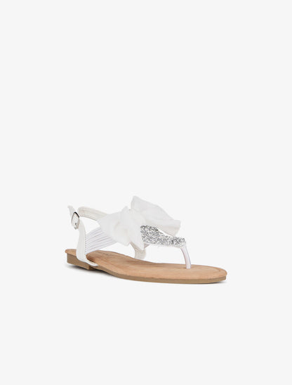Nu-pieds strassées et à flot - blanc - 3