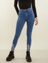 Jean à bords avant destroy - bleu denim - 1