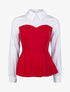 Top style chemise coupe péplum - bordeaux - 1