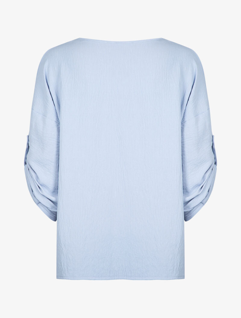 Tunique ample à dos plus long - bleu ciel - 3
