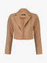 Veste courte à encolure crantée - camel - 1