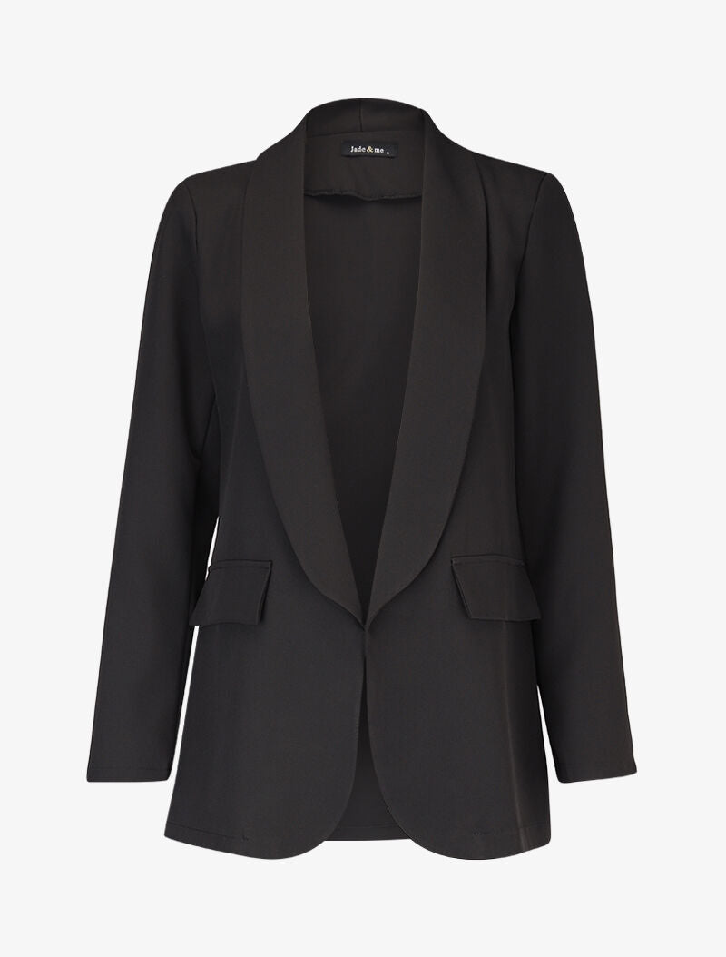 Blazer ouvert uni - noir - 3