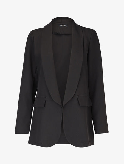 Blazer ouvert uni - noir - 3