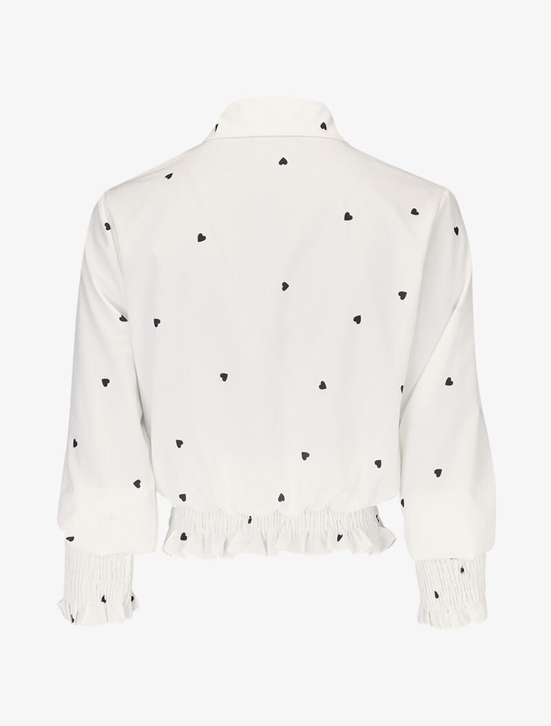 Crop top à imprimé coeurs - ecru - 3