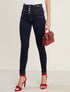Jean à taille empire à poches - denim foncé - 1