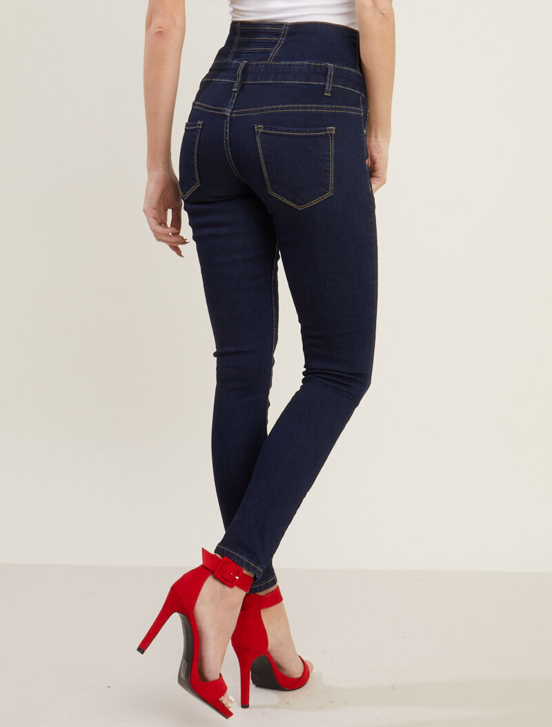Jean à taille empire à poches - denim foncé - 2