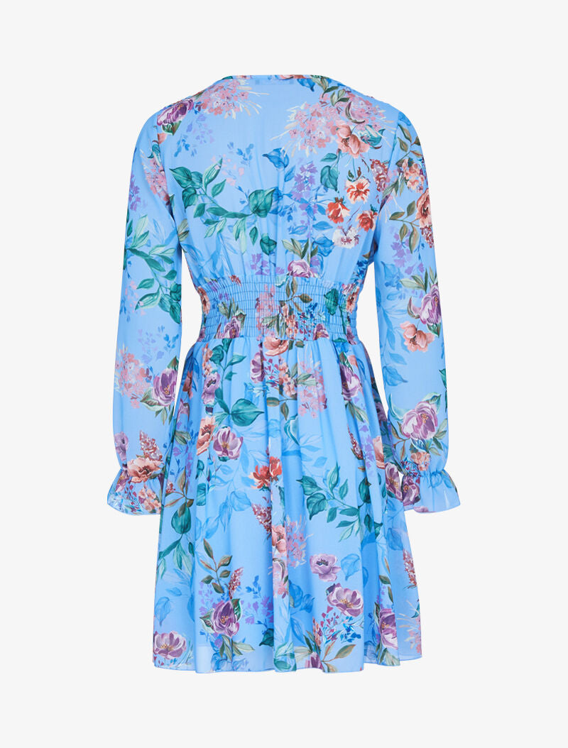 Robe patineuse à imprimé floral - bleu ciel - 2
