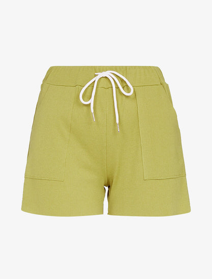 Short côtelé à bords coupe franche - vert anis - 2