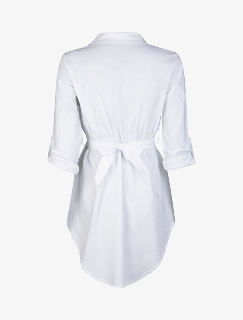 Tunique asymétrique unie - blanc - 2