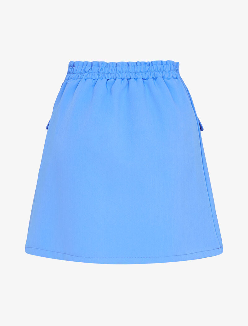 Mini jupe à poches et boutons contrastants - bleu ciel - 2