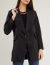 Blazer mi long boutonné - noir - 1