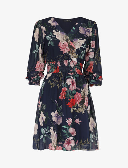 Robe patineuse à imprimés - marine - 3