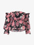 Crop top fleuri à épaules dénudées - noir - 1
