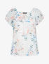 Top fleuri coupe boule - ecru - 3