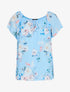 Top fleuri coupe boule - bleu ciel - 3