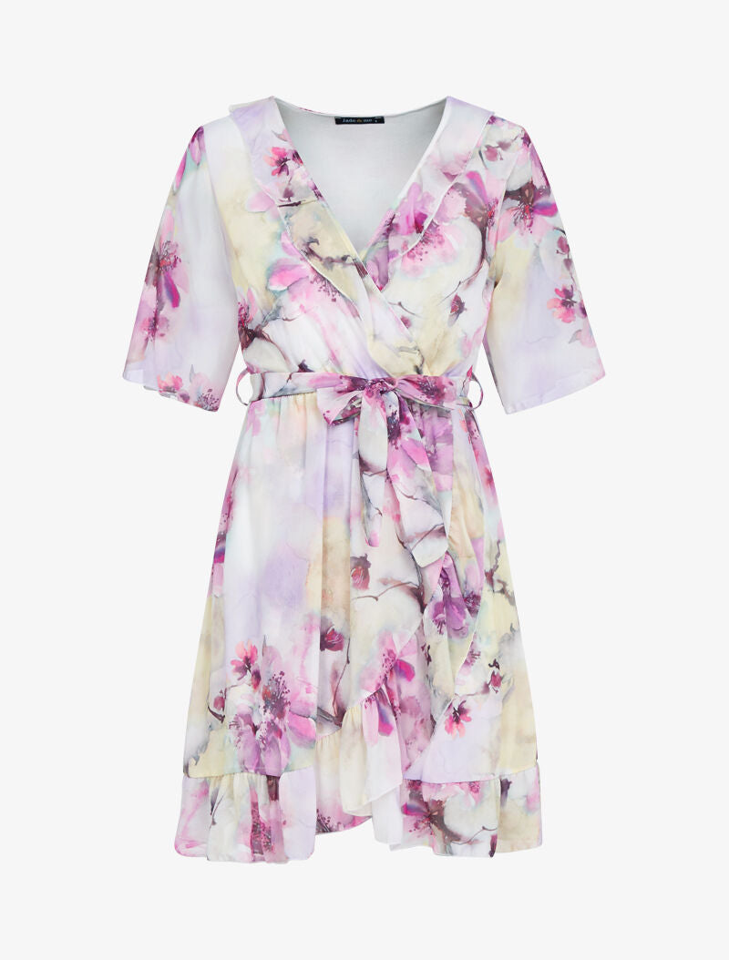 Tunique coupe patineuse à imprimés - jaune - 1