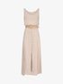 Robe longue à boutons décoratifs - beige - 3