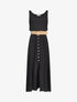 Robe longue à boutons décoratifs - noir - 1