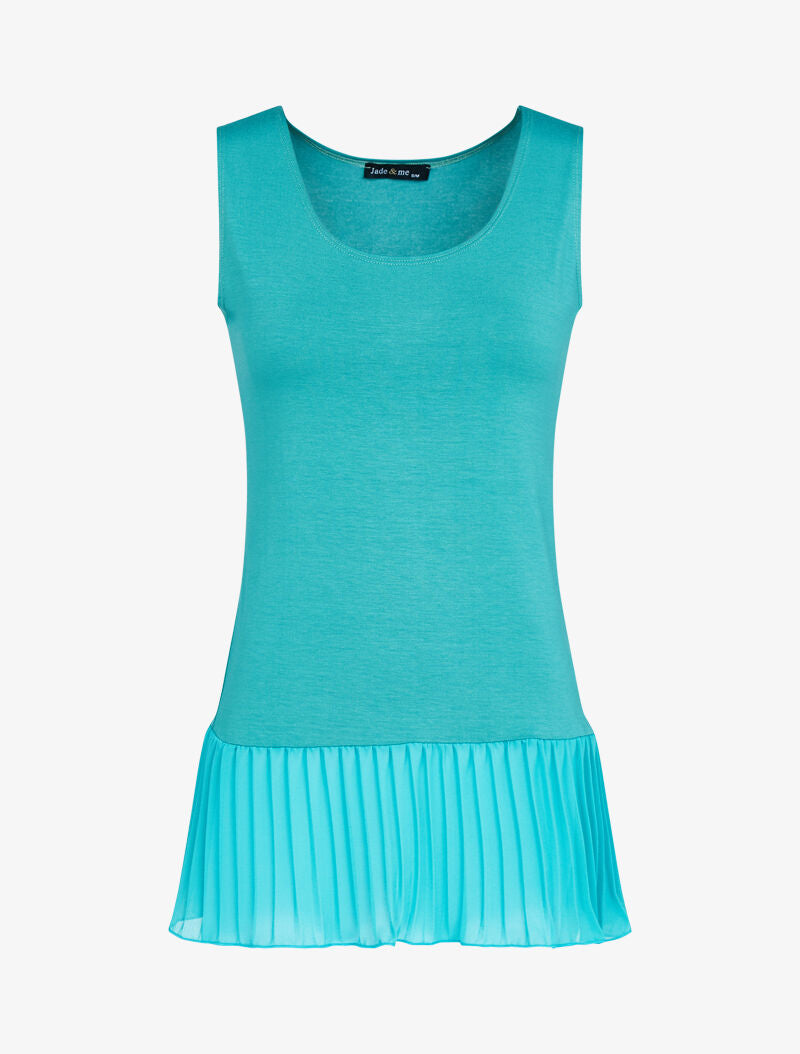 Débardeur à bord gaufré - turquoise - 3