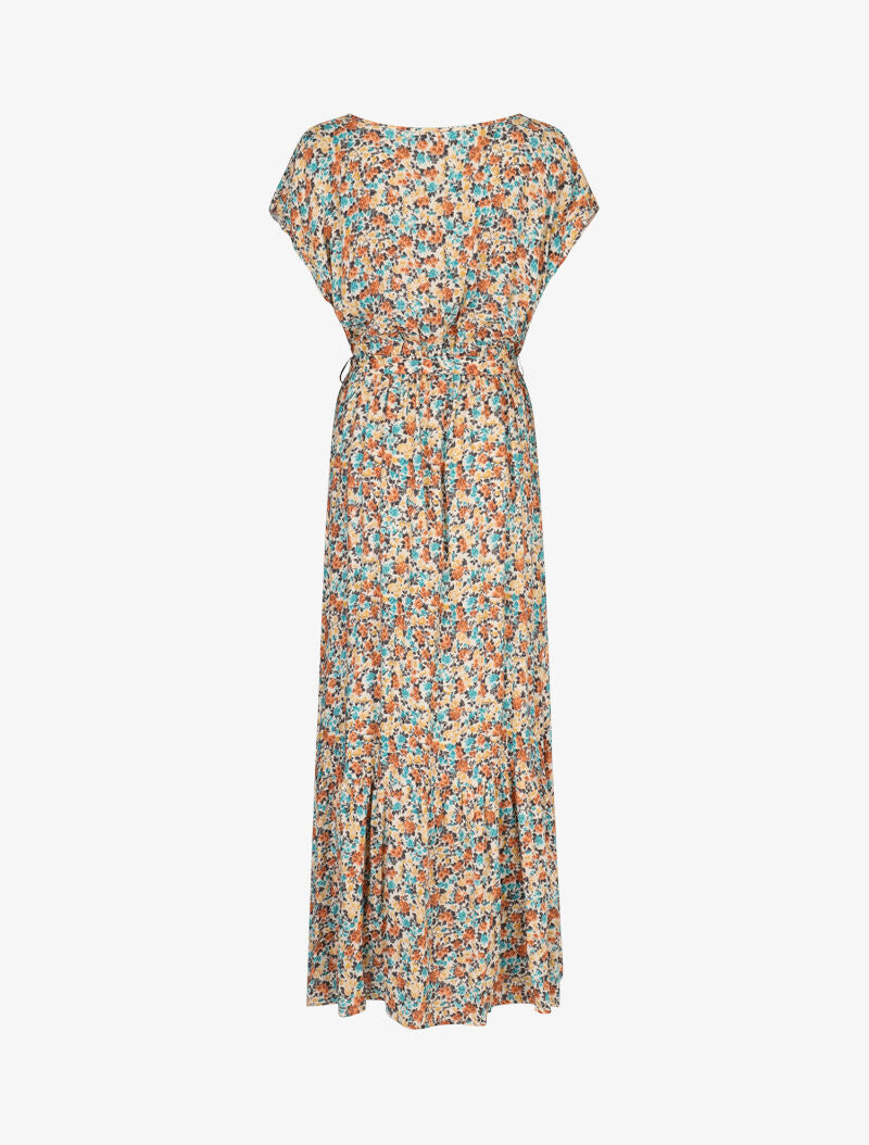 Robe à col bateau imprimé fleuris - beige - 3