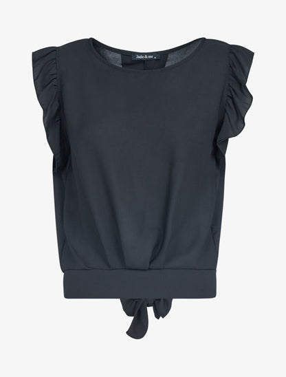Crop top transparent à dos ajouré - noir - 3