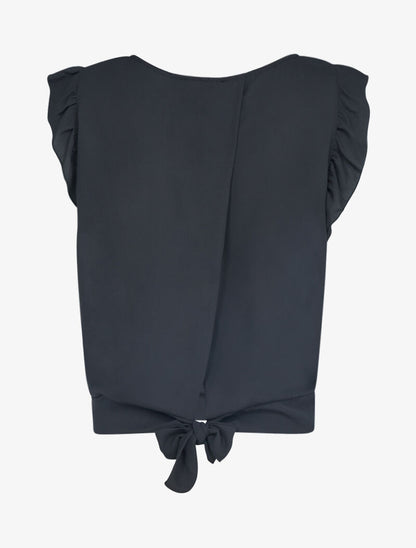 Crop top transparent à dos ajouré - noir - 2