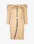 Robe fourreau zippée - camel - 1