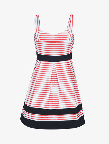 Robe rayée à bandes contrastantes - rouge - 2