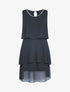 Robe en voile à col bijou - noir - 1