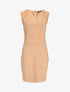 Robe suédée à empiècements coupe franche - camel - 1